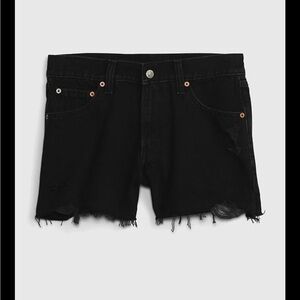 GAP Black Frayed Hem Jean Shorts